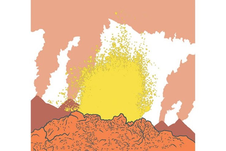 вулканы, магма, рисунок