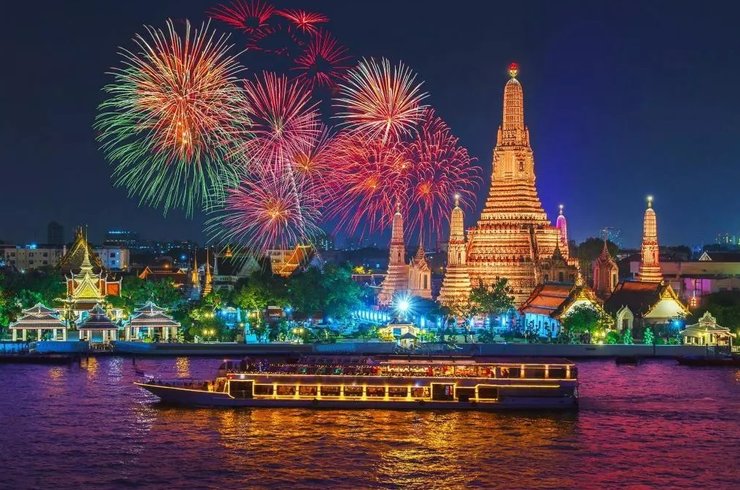 Таиланд, фейерверк, ночь, фото, куда поехать на Новый год