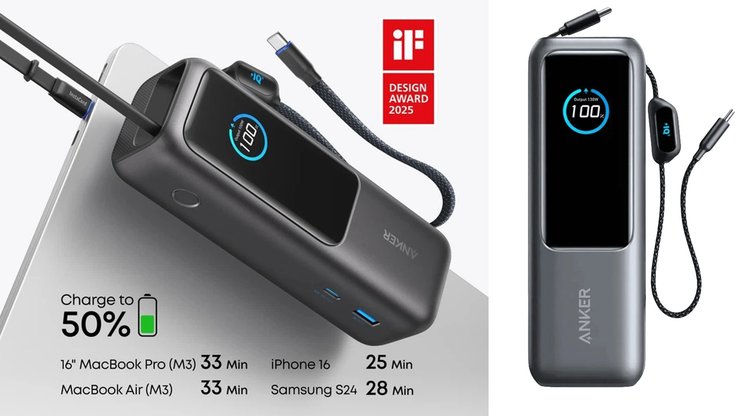 Anker 25000 mAh 165W PD повербанк характеристики