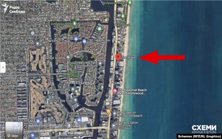 ЖК The Wave, Голливуд, карта