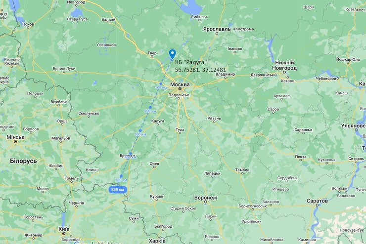 КБ "Райдуга" - місцерозташування