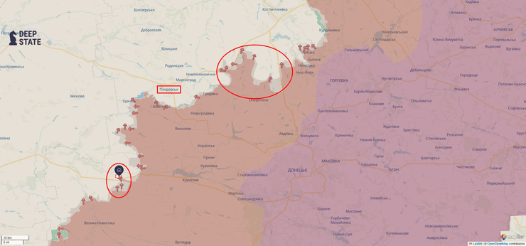 Наступление РФ, Покровск, Торецк, 14 мая, карта, DeepState