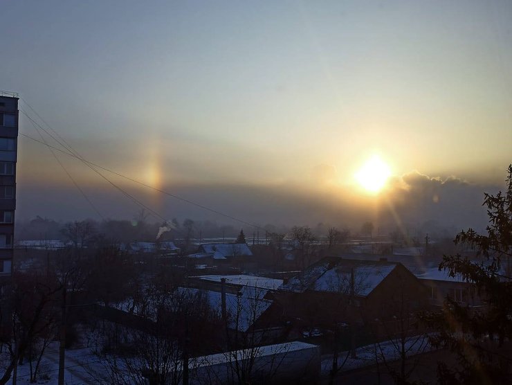 атмосферное явление, Кривой Рог, гало, небо, погода