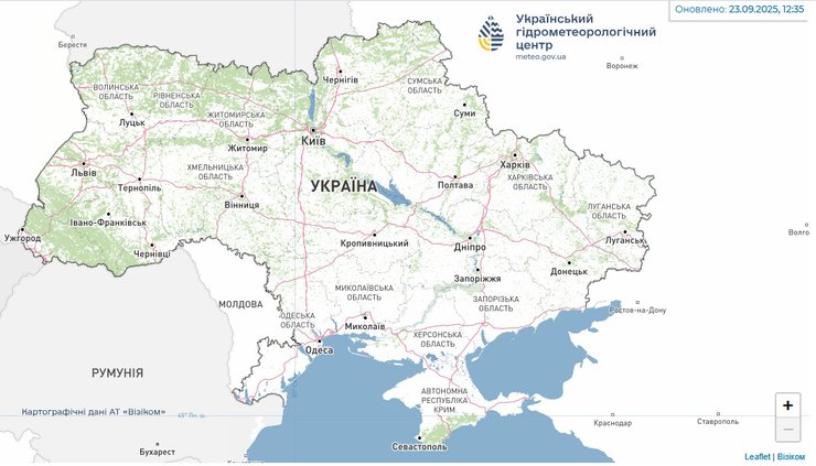 Мапа Гідрометцентру