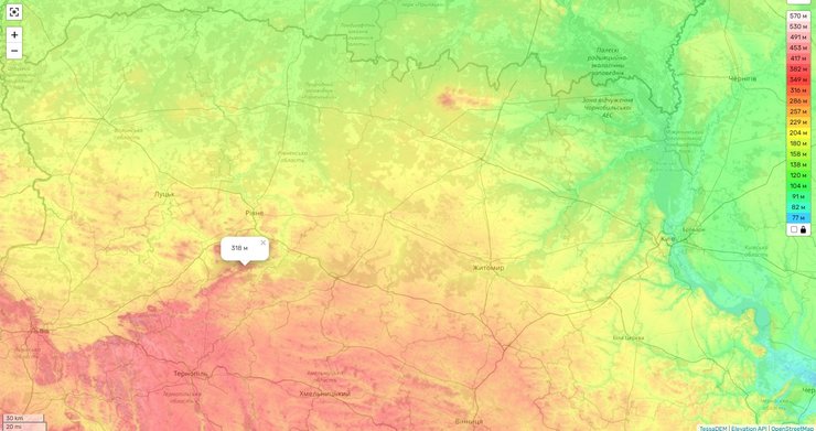 Фрагмент топографічної карти