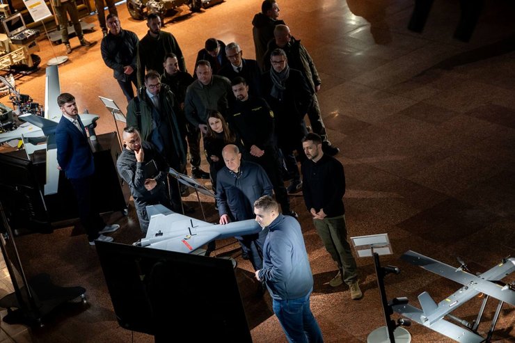 Олаф Шольц, Володимир Зеленський, БПЛА, дрон, Шахед, фото