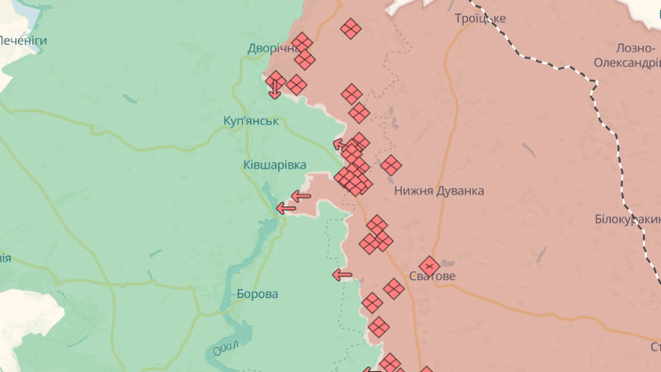 Генштаб ЗСУ за 15 жовтня зафіксував 28 атак ворога на Куп'янському напрямку