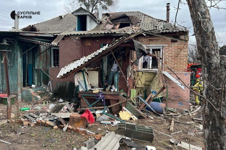 Последствия удара ВС РФ в Харькове 25 марта