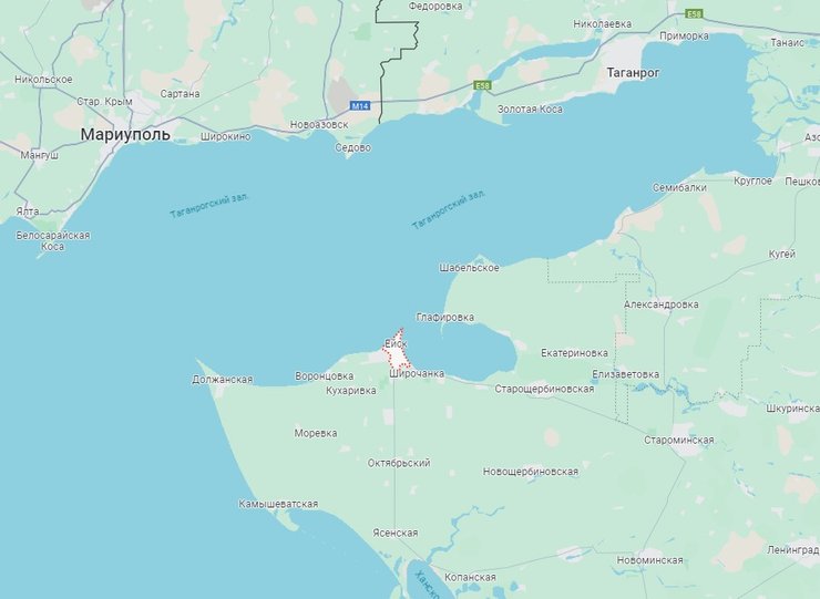 Ейск, карта