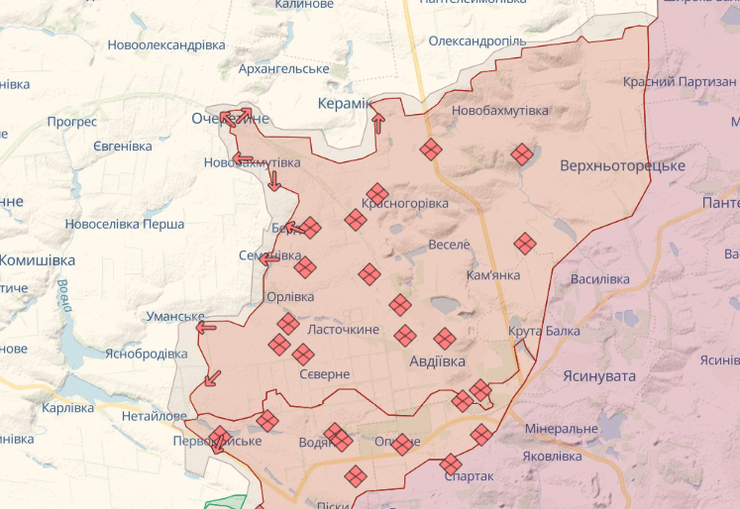 Очеретино карта