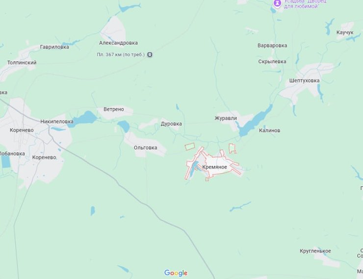 Кремне на карте