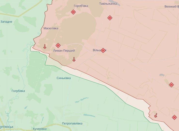 Сватовское направление, карта боевых действий