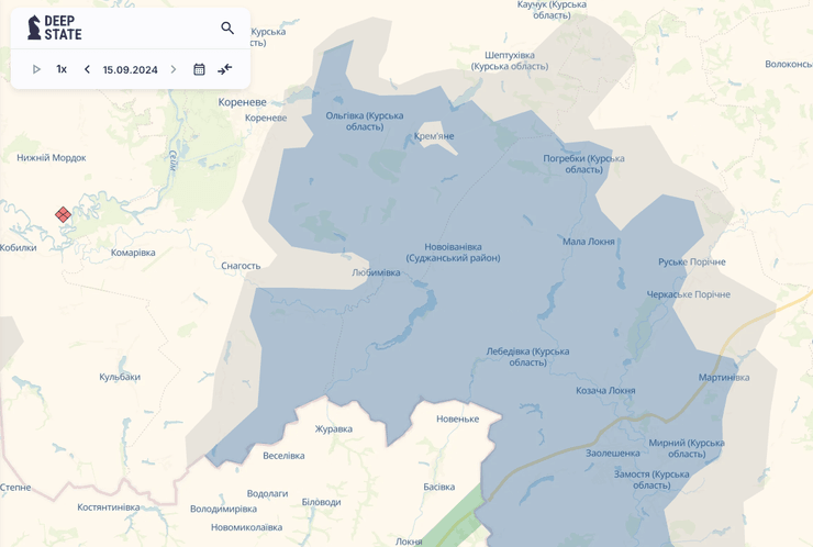 Карта DeepState: ВСУ продвинулись в Курской области