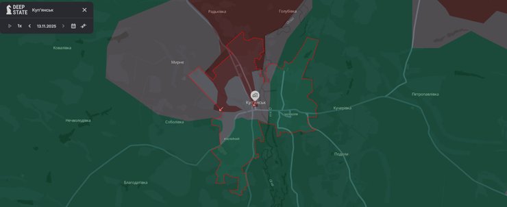 Ситуация в Купянске по состоянию на 14 ноября — карта DeepState