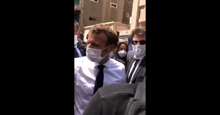 макрон на улицах бейрута