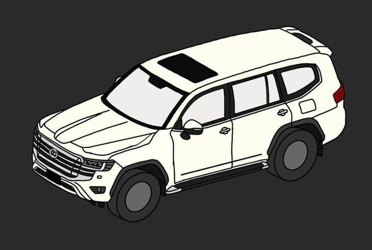 Патентное изображение Toyota Land Cruiser 300