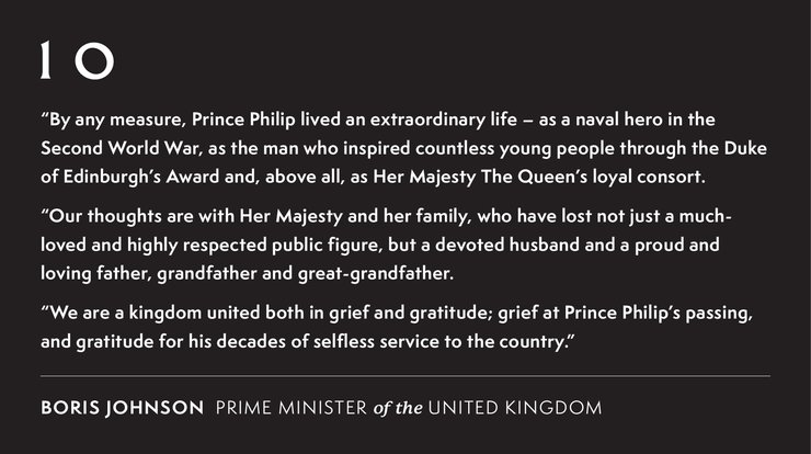 Борис Джонсон, сочуствие, умер принц Филипп