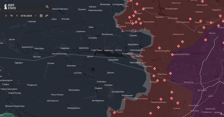 Карта боев в Донецкой области