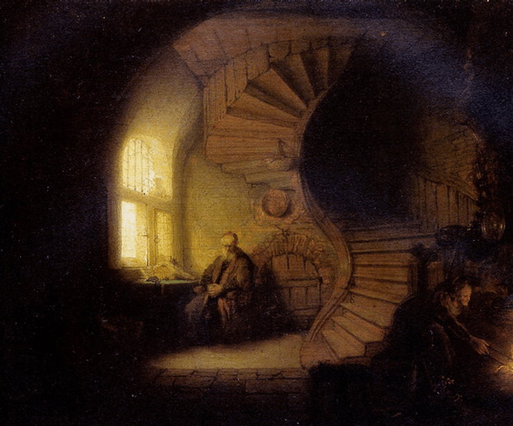 Размышления философа, Рембрандт