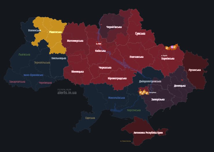 карта повітряних тривог