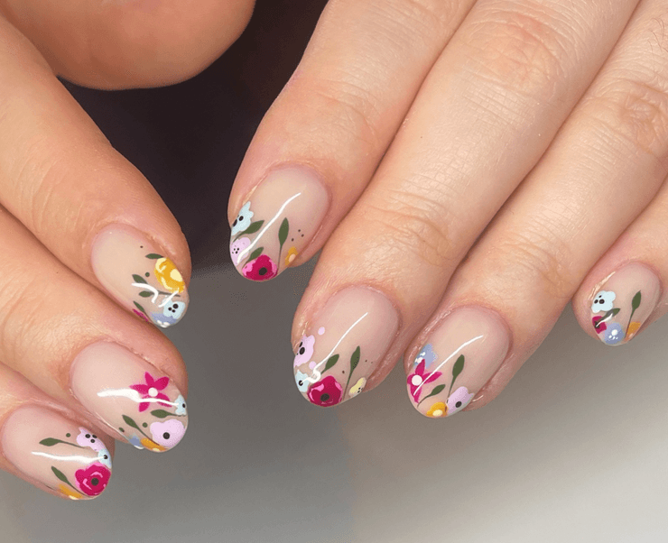 маникюр цветы