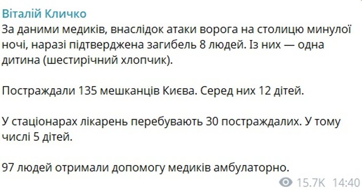 удар по києву 31 липня, постраждалі