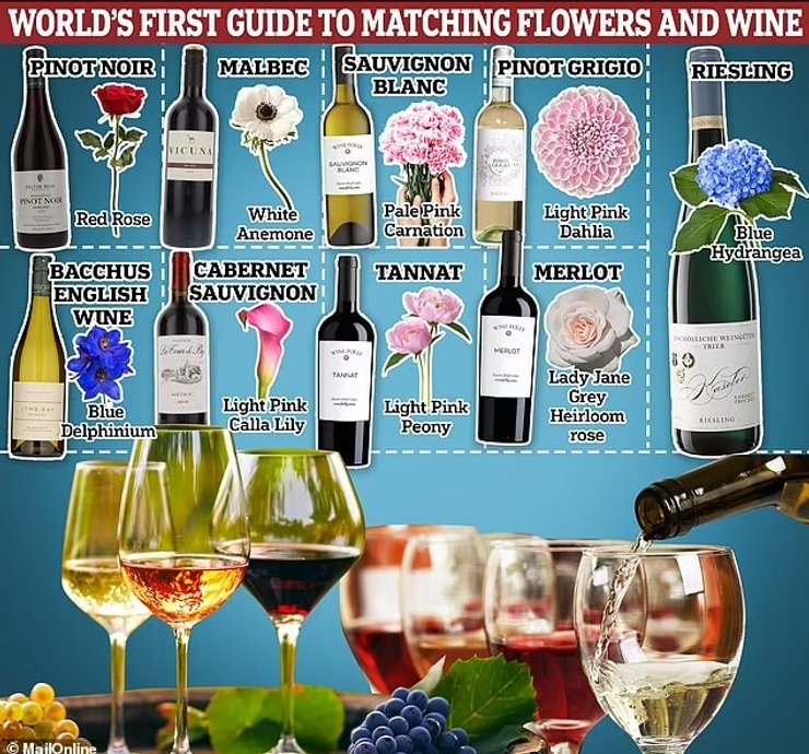 вино цветы сочетание