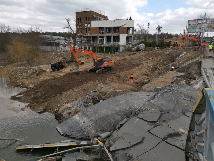 мост в Стоянке, трасса М-06, Киев-Чоп, мост в Ирпене, мост через Ирпень, разрушенные мосты