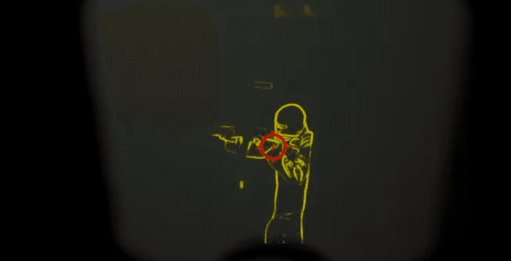 Так выглядит цель через прицел в условиях задымленности