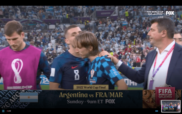 Слезы Луки Модрича после матча