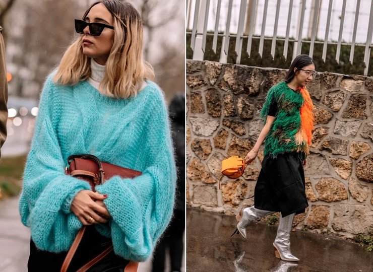 женские тренды, зима 2019, зима 2020, свитера, оверсайз, юбка