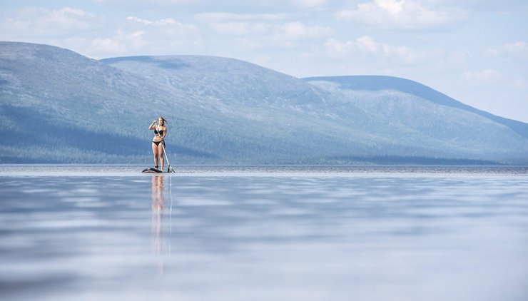 сап на озере в Лапландии