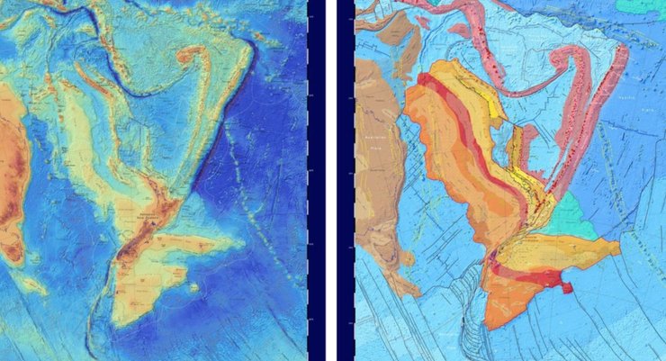 карта, континент, Зеландия