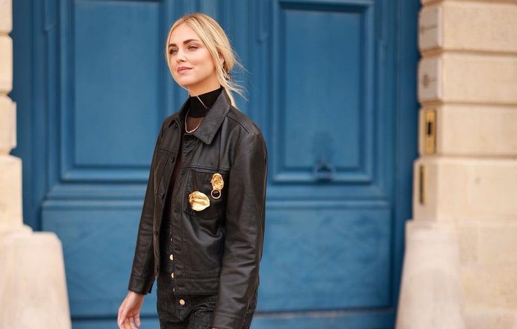 кьяра ферраньи, кожаный жакет, кожаный пиджак