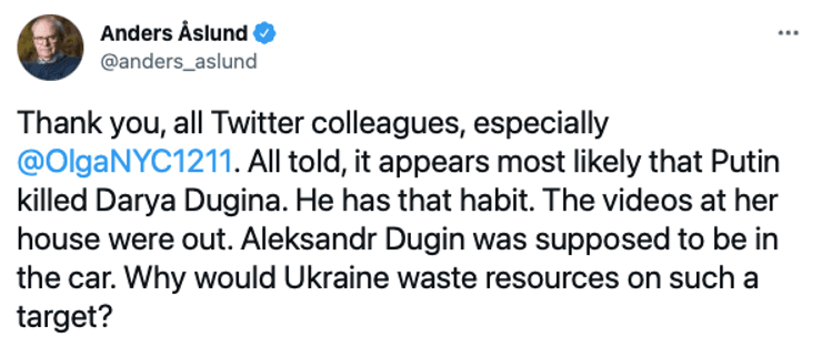 дарья дугина убийство, версии убийства дарьи дугиной