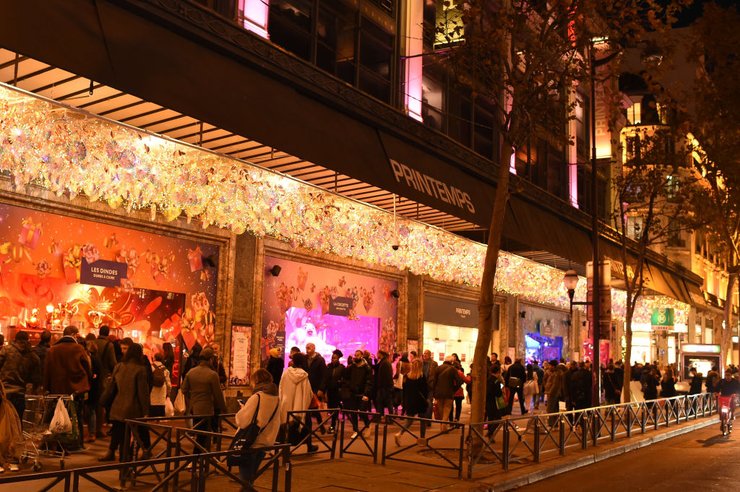 красивые новогодние витрины, фото, рождественское оформление, магазин, Printeps