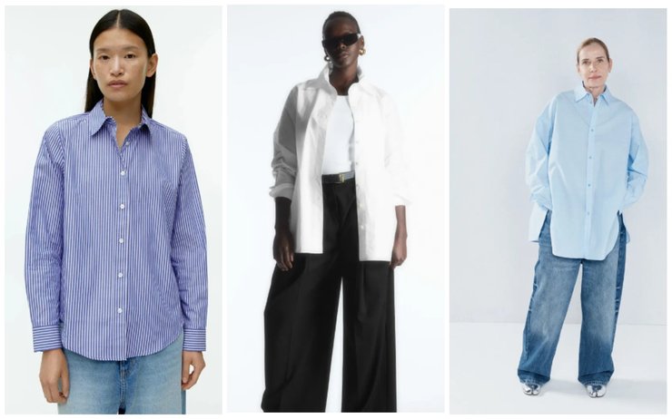 Большие рубашки из поплина