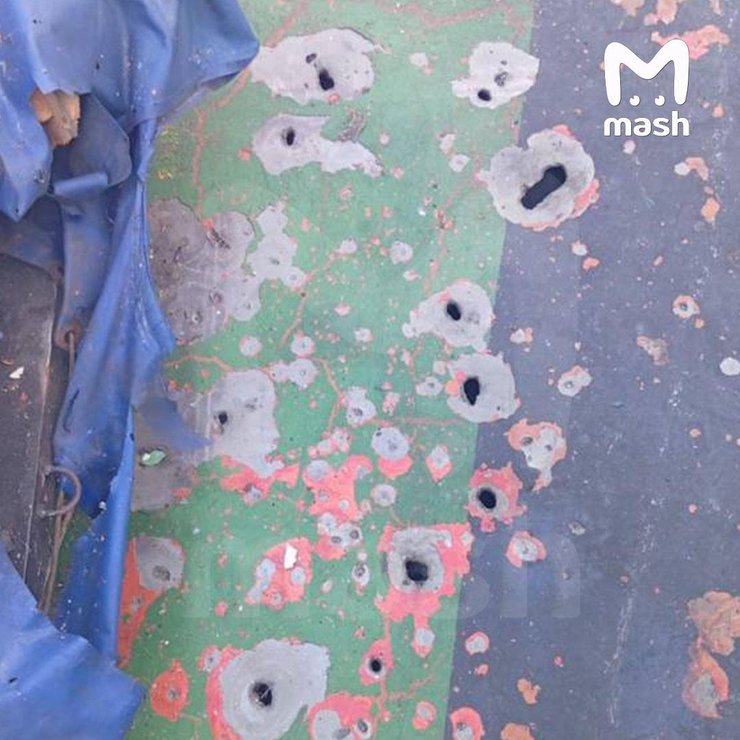 Фото шрапнели на Midvolga-2 РФ после удара дрона