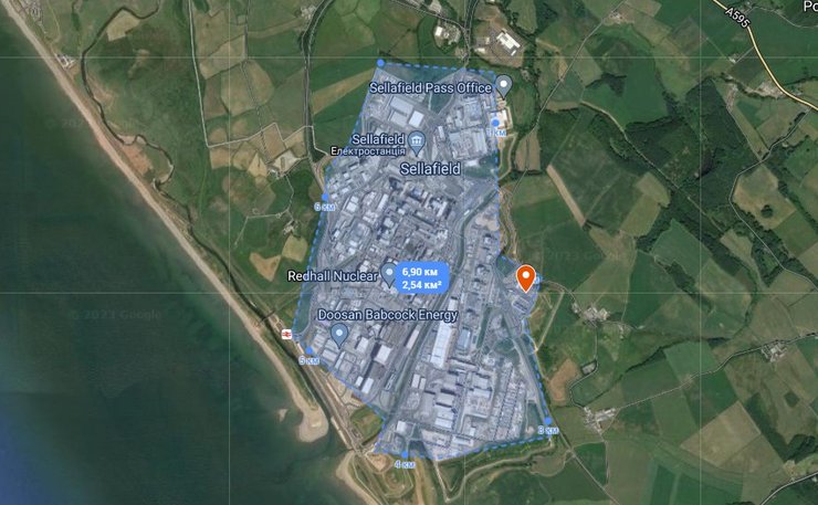 Площадь объекта Селлафилд