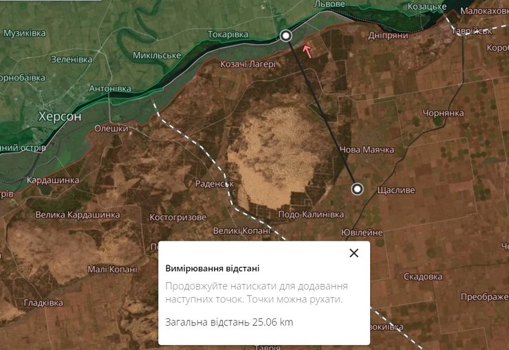 Левобережье Херсонщины, Крынки, карта Крынок