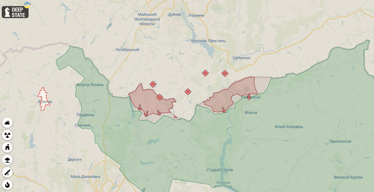 Карта боев в Харьковской области