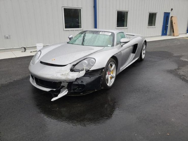 Porsche Carrera GT, авто из США, битки из США, авто после ДТП, суперкар Porsche, аукцион Copart