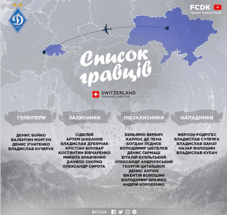 Динамо, состав, тренировочные сборы