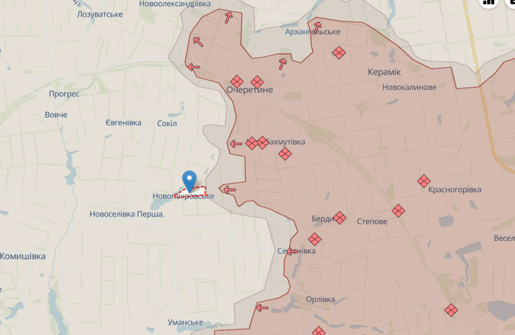 Продвижение России на Донбассе. Карта DeepState