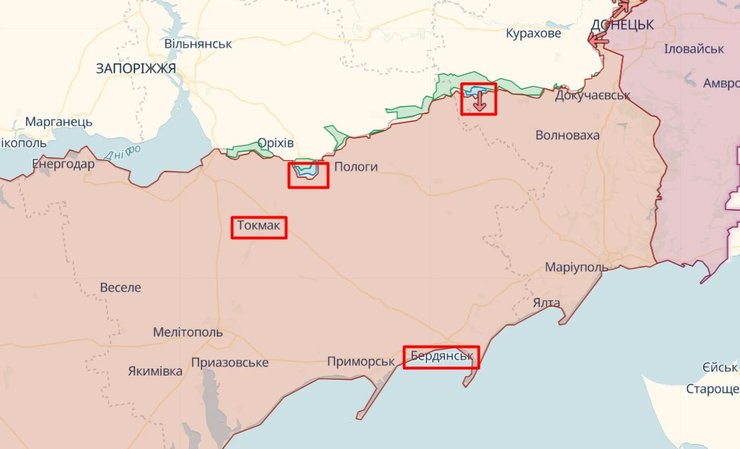 Ситуация на линии фронта на юге