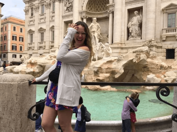 Рим, фонтан, дівчина, пара