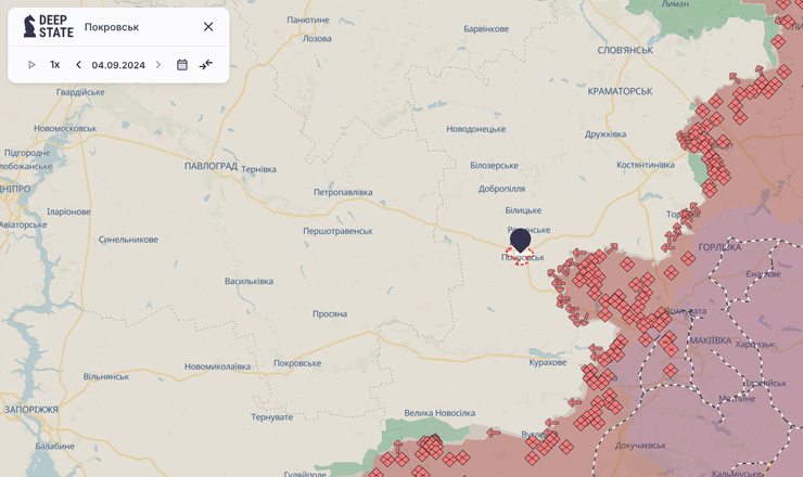 Карта DeepState: Покровск