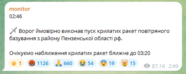 Сообщение о крылатых ракетах