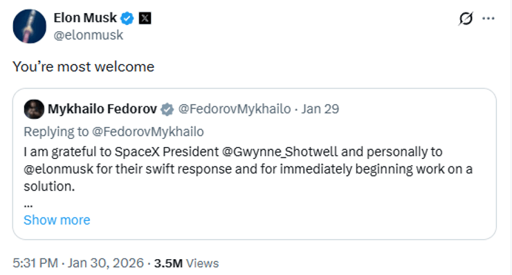 Відповідь Маска про дрони зі Starlink