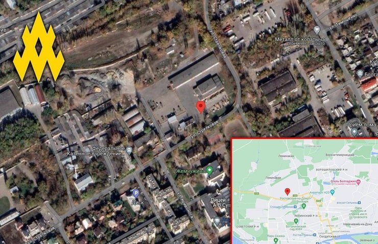 Військові логістичні об'єкти в Ростові-на-Дону, карта